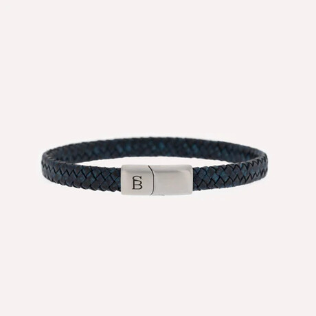 Riley Leather Bracelet // Blue (S)