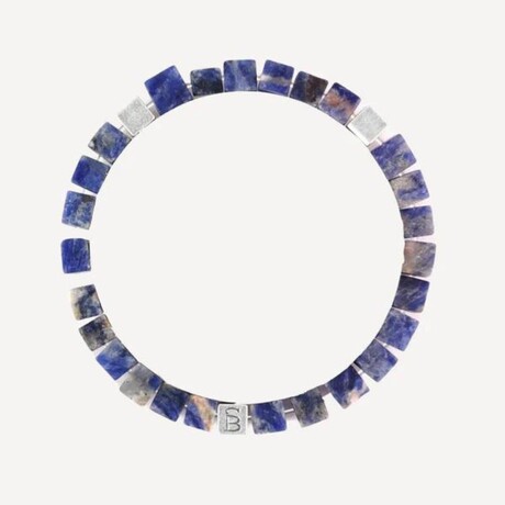 Memphis Cube Gemstone Bracelet // Blue (S)