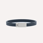 Grady Leather Bracelet // Blue (M)
