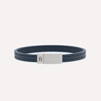 Grady Leather Bracelet // Blue (L)