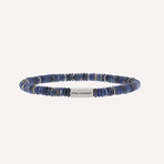 Two Tone Disc Gemstone Bracelet // Blue (S)