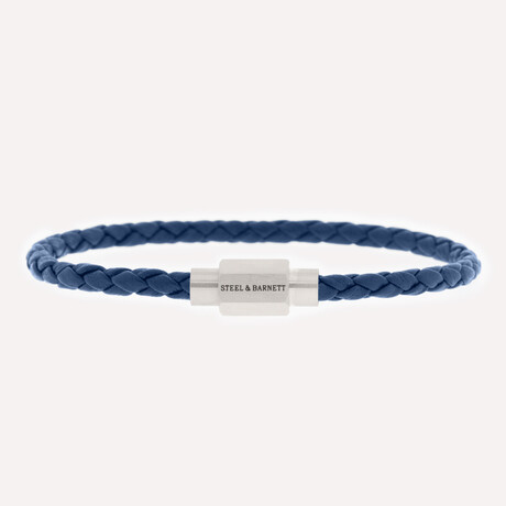Luke Landon Nappa Leather Bracelet // Blue (S)