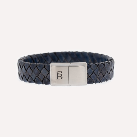 Preston Leather Bracelet // Blue (S)