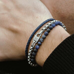 Luke Landon Nappa Leather Bracelet // Blue (L)