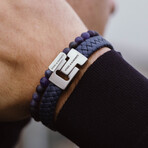 Harrison Nappa Leather Bracelet // Blue (S)