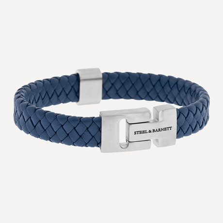 Harrison Nappa Leather Bracelet // Blue (S)