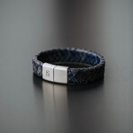 Preston Leather Bracelet // Blue (M)