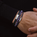 Riley Leather Bracelet // Blue (M)