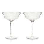 Seneca Crystal Faceted Martini Glasses // Set of 2