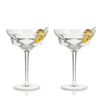 Seneca Crystal Faceted Martini Glasses // Set of 2