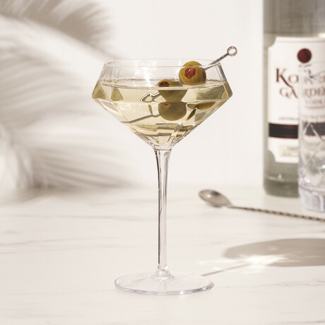 Seneca Crystal Diamond Martini Glasses // Set of 2