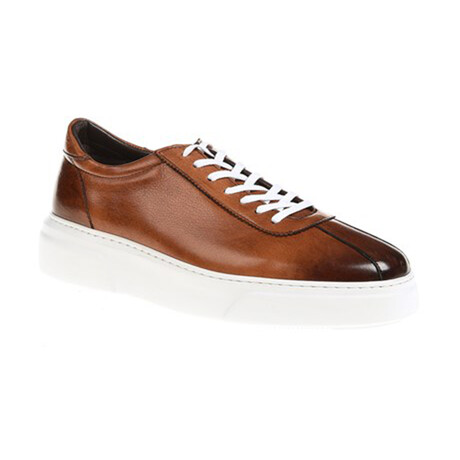 Leather Bowling Style Sneakers // Tan (Euro: 39)