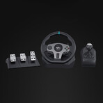 PXN V9 5-In-1 Universal USB Steering Wheel with 3-Pedals and Shifter Bundle