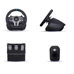 PXN V9 5-In-1 Universal USB Steering Wheel with 3-Pedals and Shifter Bundle