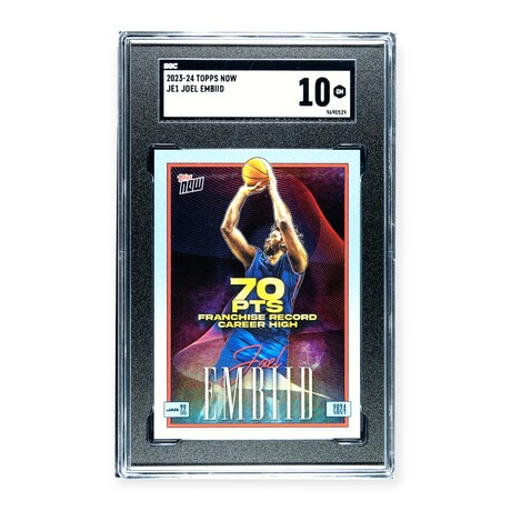 Joel Embiid // 2023-24 Topps Now 70 Pts. Franchise Record & Career High // SGC 10 Gem Mint
