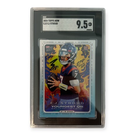 C.J. Stroud // 2024 Topps Now Youngest QB To Win A Playoff Game // Rookie Card // SGC 9.5 Mint+