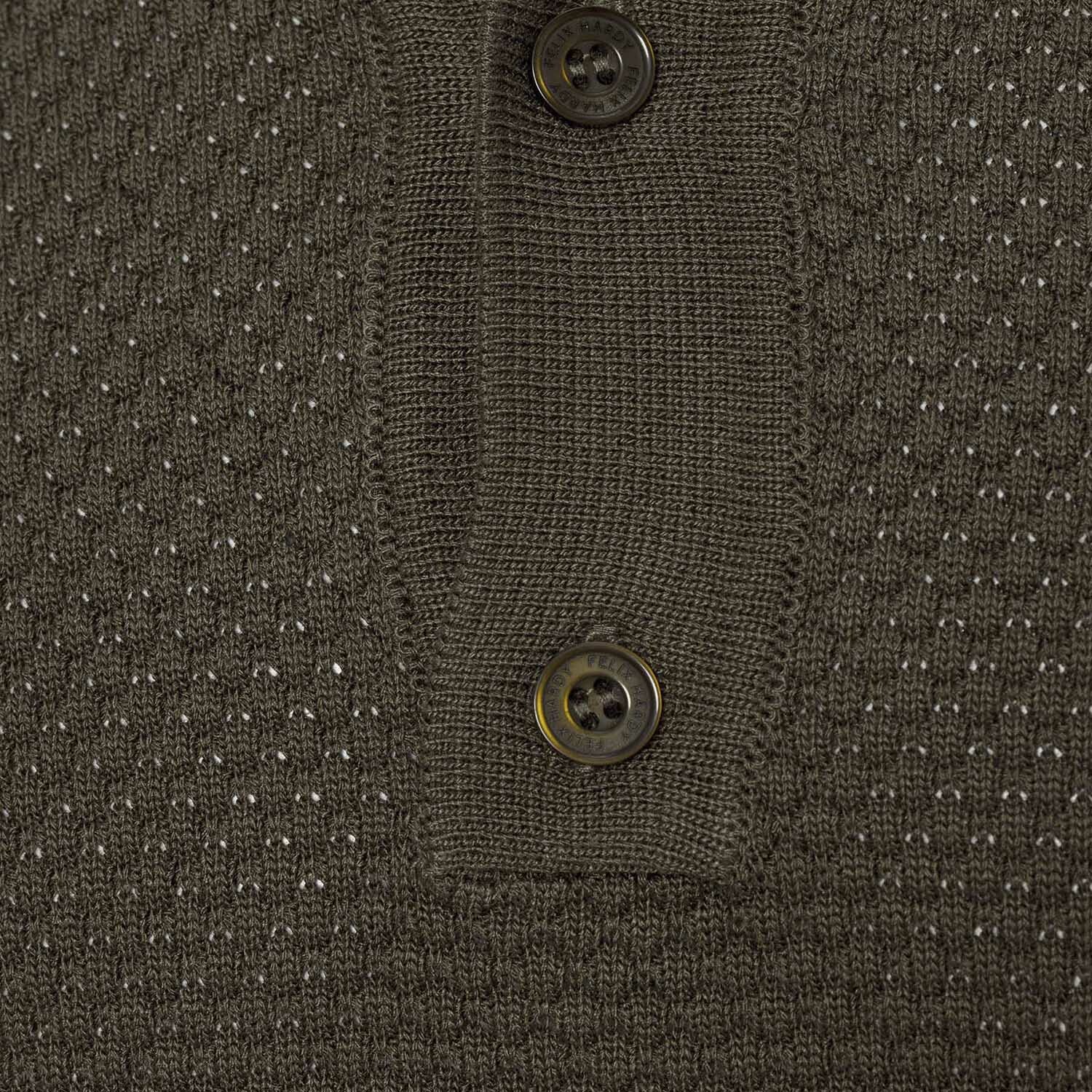 Tricot Tipped Rib Knit Polo Shirt // Khaki (XL) Felix Hardy Touch