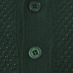 Tricot Tipped Rib Knit Polo Shirt // Green (M)