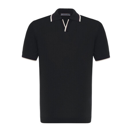 Tricot Tipped Polo Shirt // Black (XS)