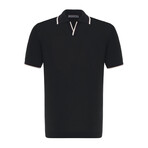 Tricot Tipped Polo Shirt // Black (M)