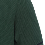 Tricot Tipped Rib Knit Polo Shirt // Green (L)