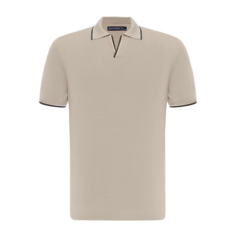 Tricot Tipped Polo Shirt // Beige (XS)