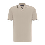 Tricot Tipped Polo Shirt // Beige (M)