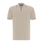 Tricot Tipped Polo Shirt // Beige (XL)