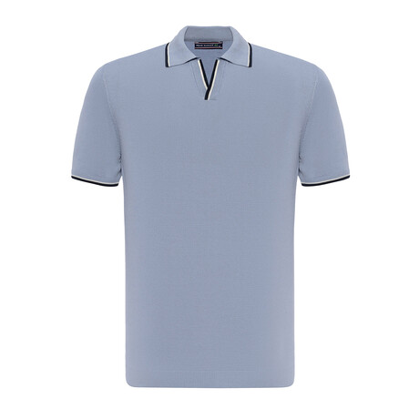 Tricot Tipped Polo Shirt // Light Blue (XS)