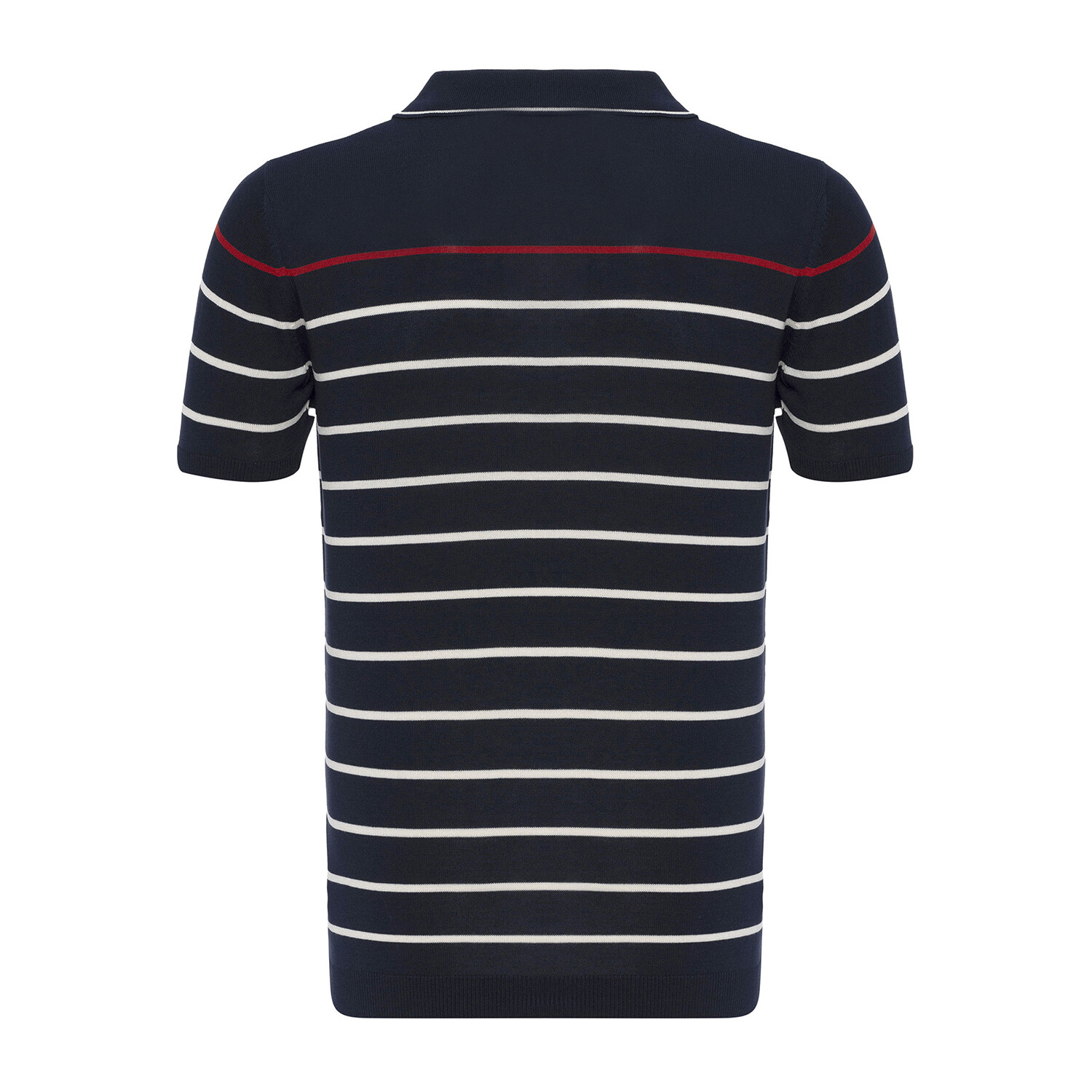 Tricot Striped Polo Shirt // Ecru + Red + Navy Blue (XL) - Felix Hardy ...