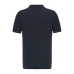 Tricot Tipped Rib Knit Polo Shirt // Navy Blue (S)