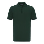 Tricot Tipped Rib Knit Polo Shirt // Green (L)