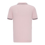 Tricot Tipped Rib Knit Polo Shirt // Pink (M)