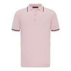 Tricot Tipped Rib Knit Polo Shirt // Pink (2XL)