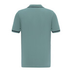 Tricot Tipped Rib Knit Polo Shirt // Teal (2XL)