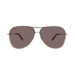 Ferragamo Mens SF268S 786 Aviator Sunglasses // Light Gold + Grey Gradient
