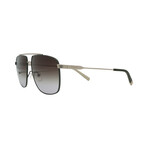 Ferragamo Mens SF239S 758 Pilot Sunglasses // Matte Gold + Grey Graidient