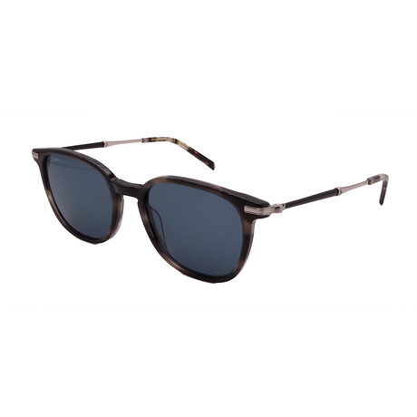 Ferragamo Mens SF1015S 003 Pilot Sunglasses // Grey Stripe + Blue