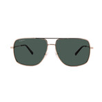 Ferragamo Mens SF278S 717 Pilot Sunglasses // Gold + Green