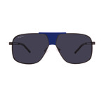 Ferragamo Mens SF292S 029 Aviator Sunglasses // Dark Ruthenium + Grey