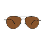 Ferragamo Mens SF226S 021 Pilot Sunglasses // Black  + Brown
