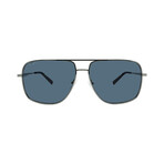 Ferragamo Mens SF278S 032 Aviator Sunglasses // Silver  + Blue