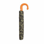 Orange Leather Handle Camo Umbrella // Green Camo