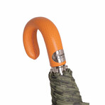 Orange Leather Handle Camo Umbrella // Green Camo