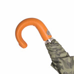 Orange Leather Handle Camo Umbrella // Green Camo