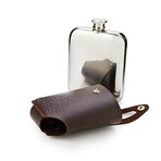 Harrison Flask with Traveling Case in Leather and Stainless