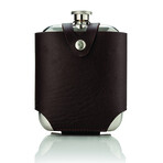 Harrison Flask with Traveling Case in Leather and Stainless