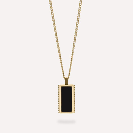 Hatton Onyx Gemstone Necklace // Black + Gold