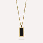 Hatton Onyx Gemstone Necklace // Black + Gold