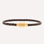 Luke Landon Nappa Leather Bracelet // Brown + Gold (S)